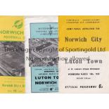 NORWICH Eight Norwich City programmes from their FA Cup run of 1958/59 which took them to the Semi