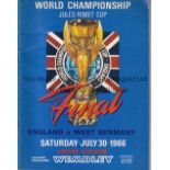 WORLD CUP FINAL 1966 Original programme England v West Germany World Cup Final 30/7/1966. Teams,
