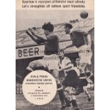 MAN UNITED Programme for the away match at Dukla Prague European Cup 1st Round 2nd Leg 4/12/1957.