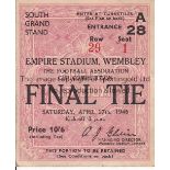 FA CUP FINAL 1946 Ticket for the 1946 FA Cup Final Derby County v Charlton Athletic. Seat ticket.