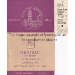 OLYMPICS AT ARSENAL FC 1948 Programme and ticket for Great Britain v Holland 31/7/1948. The