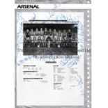 ARSENAL 1987 Group team picture from 1987/8 with the Littlewoods Cup with 23 signatures around the