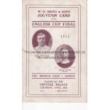 1912 FA CUP FINAL / WBA V BARNSLEY W.H. Smith & Sons Souvenir Card programme for the Final at