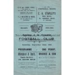 HASTINGS & ST LEONARDS Home 4 page programme v Tunbridge Wells Rangers 22/9/1923 FA Cup