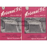 ARSENAL A set of 27 home programmes for FA Cup winning season 1949 including all 21 home League