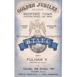 FULHAM Programme for the away Met. Lge. Match v Bedford Town 18/11/1958. Generally good