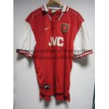 NELSON VIVAS ARSENAL SHIRT Player issue short sleeve red with white sleeves shirt for season 1998/