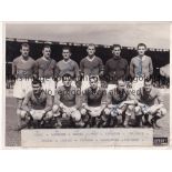 VALENCIENNES FC AUTOGRAPHS A 9.5" X 7" B/W team group press photo signed by all 11 players from