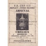 ARSENAL V CHELSEA 1947 Pirate programme issued by T. Ross for the FA Cup tie at Arsenal 15/1/1947,