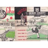 ARSENAL Fourteen away programmes for season 1949/50 v Derby staple rusted away and slightly worn,