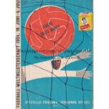 WORLD CUP 1954 Programme England v Switzerland 20/6/1954 World Cup Group match in Bern. Team