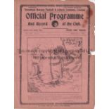 TOTTENHAM HOTSPUR V CRYSTAL PALACE 1923 Programme for the London Challenge Cup match at Tottenham,