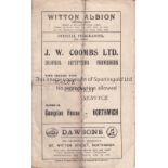 WITTON ALBION Programme Witton Albion v Barnton Victoria FA Cup Preliminiary Round 20/9/1930. Folds.