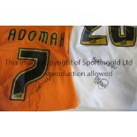 BARNET SHIRTS MOTSON Two match worn shirts by Barnet's Albert Adohmah and Mark Marshall signed by