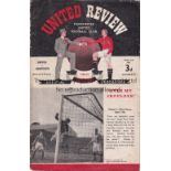 MANCHESTER UNITED V ABERDEEN 1951 Programme for the Friendly at United 2/5/1951, slight wear