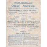 CHELSEA Single Sheet programme British Army v Royal Air Force at Chelsea 26/4/1943. Not ex Bound