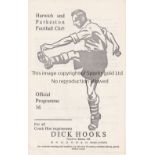 TOTTENHAM HOTSPUR Programme for the away ECL match v Harwich and Parkeston 11/4/1960. Good