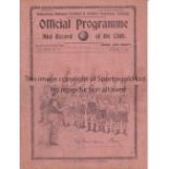 SPURS Programme Tottenham v Leicester City 6/10/1934. Horizontal fold. Slightly worn. Fair
