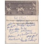 ARBROATH 1950'S AUTOGRAPHS A sheet signed by 15 players from the 1950s. Generally good