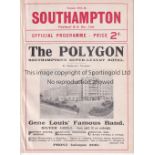 SOUTHAMPTON Home programme v Manchester United 5/2/1938. Ex Bound Volume. Generally good