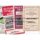 ARSENAL A collection of 16 home programmes all but one from the 1960's and 6 aways at Sheffield