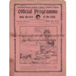 SPURS Programme Tottenham v Bury 21/4/1928. Tape at spine and edges. Score and scorers in pencil.