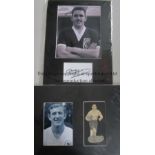 SPURS Two signed mounted photos of Danny Blanchflower in Tottenham shirt and Dave Mackay in a