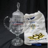 JOHN MOTSON A magnificent glass trophy issued by Nationwide to Motty on completing 92 visits to