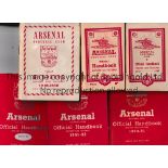 ARSENAL Twenty handbooks 1947/8 - 1966/67 complete, plus 1974/5 and 1975/6. Generally good