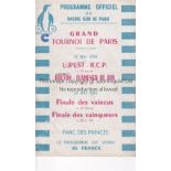 PARIS TOURNAMENT 1958 / BOLTON WANDERERS Programme for the Tournament at the Parc Des Princes 21 &