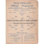 CHELSEA V CRYSTAL PALACE 1941 Single sheet programme for the League match at Chelsea 8/11/1941,