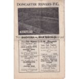 DONCASTER ROVERS V ROCHDALE 1946 Programme for the resumption of the Football League season after