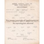 ARSENAL Single sheet programme for the home London FA Cup Semi-Final v Leyton Orient 9/12/1957,