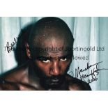 "MARVELLOUS" MARVIN HAGLER AUTOGRAPH A colour 12" X 8" photo hand signed in black marker. Good