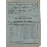 WEST HAM UNITED Programme for the home London Combination match v. Brentford 2/10/1937, slightly