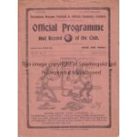 1914 FA CUP SEMI-FINAL / ASTON VILLA V LIVERPOOL AT TOTTENHAM Eight page fold-out programme for