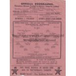 TOTTENHAM HOTSPUR V CRYSTAL PALACE 1945 Single sheet programme for the FL South match at