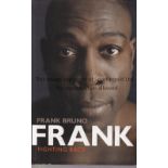 BOXING Book "Frank Fighting Back" 2005 signed on a photo that has been pasted to the inside cover.