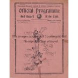 SPURS Programme Tottenham v Swansea Town 3/12/1932. Tape marks. Score,scorers. Light horizontal