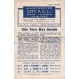 WREXHAM V LINCOLN CITY AT MAN. CITY 1946 Programme for the FA Cup 2nd Replay at Maine Road 23/12/