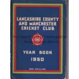 LANCASHIRE CCC Year book 1950, very slight wear around the edges of the front cover. Generally good
