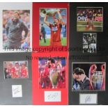 LIVERPOOL A collection of 6 mounted photos of Liverpool players all signed, 5 from the modern era