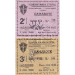 WORLD CUP 1950 Two World Cup 1950 tickets for matches in Rio De Janeiro. One 2 Rodado and the