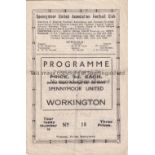 SPENNYMOOR UNITED V WORKINGTON 1948 Programme for the Durham County Cup match at Spennymoor