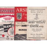 SUNDERLAND A collection of 8 Sunderland programmes aways v Derby County 1946/47 , Arsenal 1951/52,