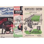 ARSENAL Eleven away programmes for season 1948/9 v Derby FA Cup team changes, Newcastle, Man.
