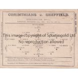 CORINTHIANS V SHEFFIELD 1888 AT KENNINGTON OVAL Single card programme for the match on 24/11/1888.