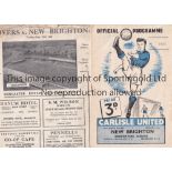 NEW BRIGHTON Two away programmes v Doncaster Rovers 27/12/1949, score on cover, slightly worn at the