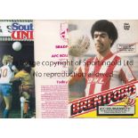 GEORGE BEST Three Bournemouth away programmes with Best on the line-up page v. Brentford 14/5/