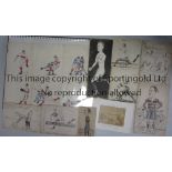 RUGBY UNION Original Rugby Union drawings / sketches from the 19th century and a 4" X 3" mounted